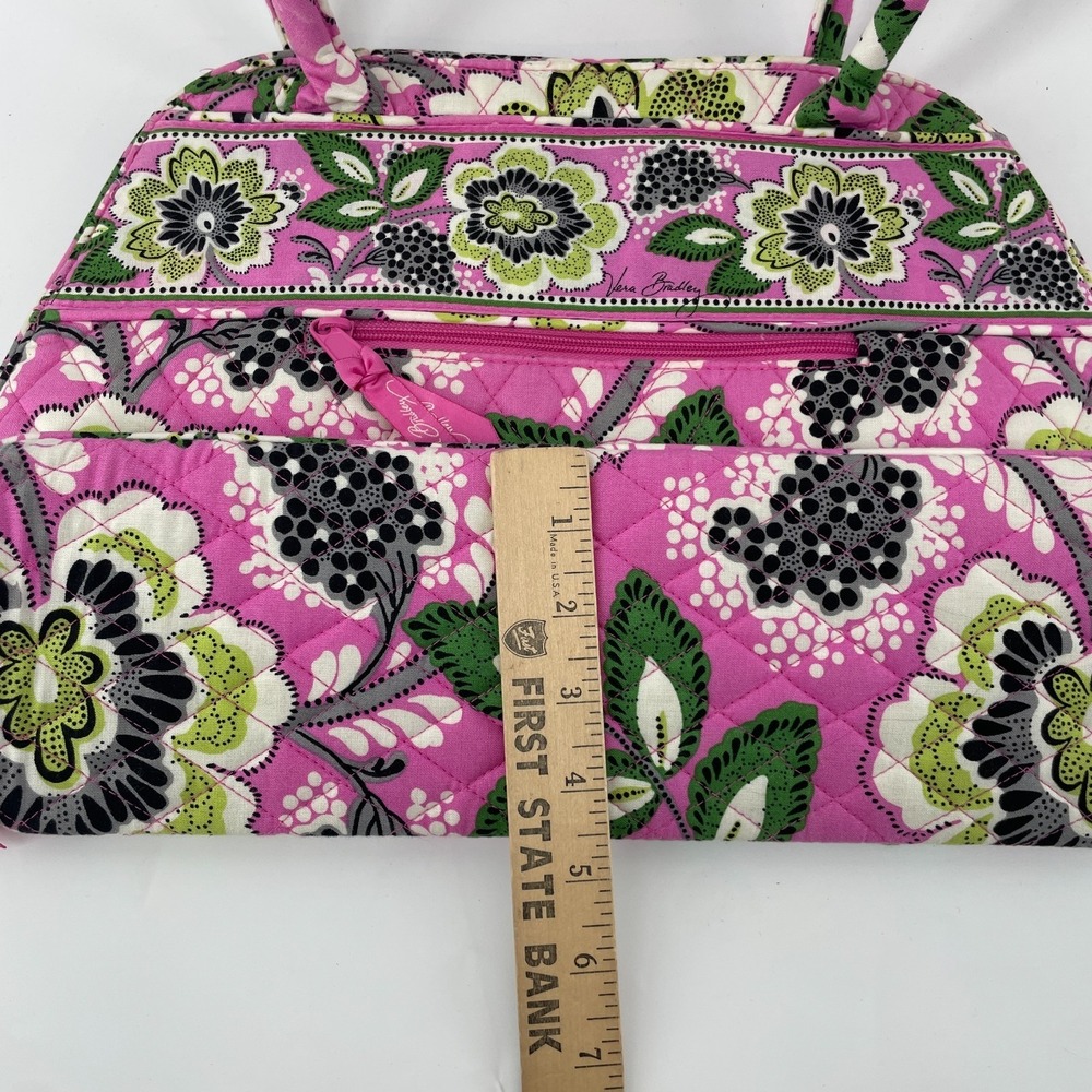Vera Bradley Priscilla Pink Floral Bowler Bag Shoulder Bag Handbag Travel Tote - Picture 9 of 14